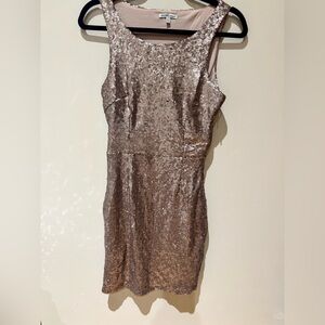 Charlotte Russe Vintage Shimmering Sequin Mini Dress - Gold